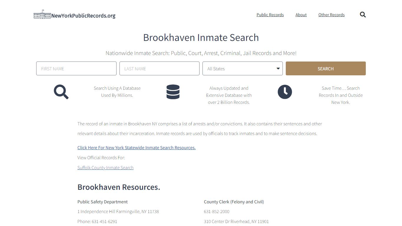 Brookhaven Inmate Search - Lookup Current & Past Jail Records